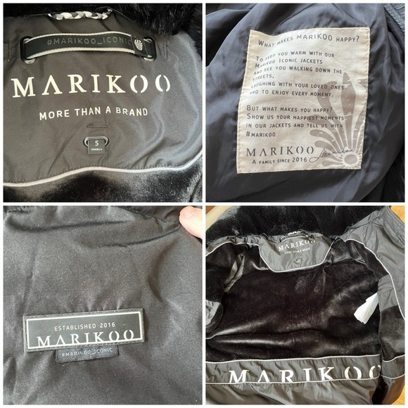 MARIKOO LONG PUFFER COAT S HOOD WARM ALL WEATHER CHIC BELOW KNEE FAUX FUR COMFY - Picture 12 of 12